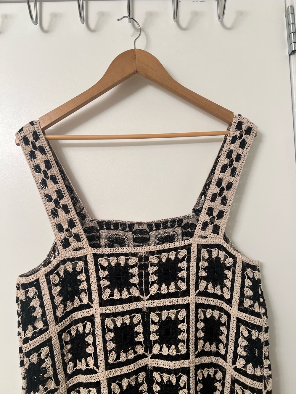 H&M Crochet Mini Dress – Black and Beige, Size Medium - Picture 8 of 8